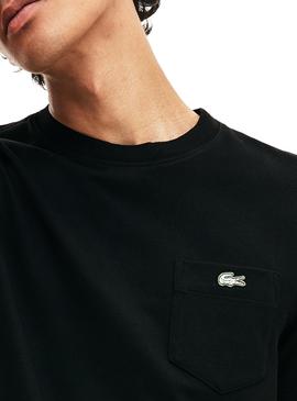 Camiseta Lacoste Live Unisex Bolsillo Negro