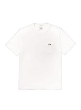 Camiseta Lacoste Live Unisex Blanco Bolsillo