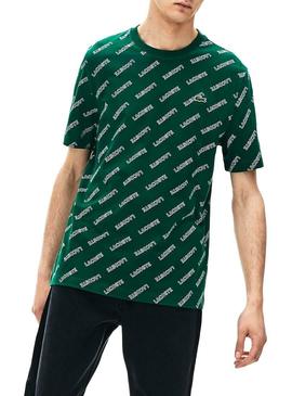 Camiseta Lacoste Live Estampado Verde Para Hombre