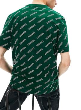 Camiseta Lacoste Live Estampado Verde Para Hombre