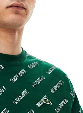 Camiseta Lacoste Live Estampado Verde Para Hombre