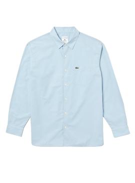 Camisa Lacoste Live Boxy Azul Para Hombre