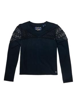 Top Superdry Zariah Lace Marino Para Mujer