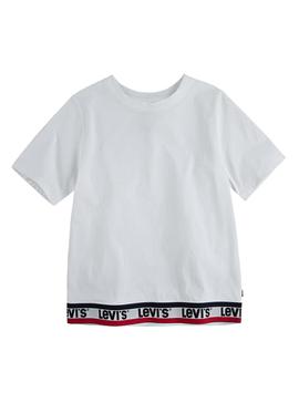 Camiseta Levis Varsity Taping Blanco Para Niña