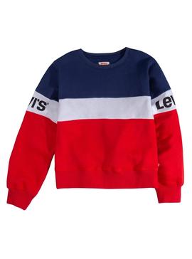 Sudadera Levis Colorblock Rojo Para Niña