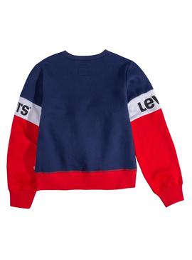 Sudadera Levis Colorblock Rojo Para Niña