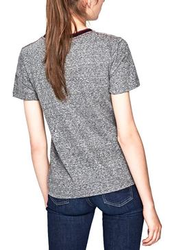 Camiseta Pepe Jeans Mirage Gris Para Mujer