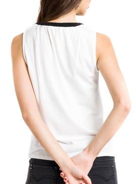 Blusa Naf Naf Lazo Blanca Mujer