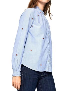 Camisa Pepe Jeans Lily Azul Para Mujer