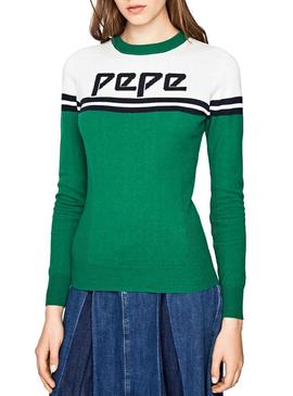 Jersey Pepe Jeans Olimpic Verde Para Mujer