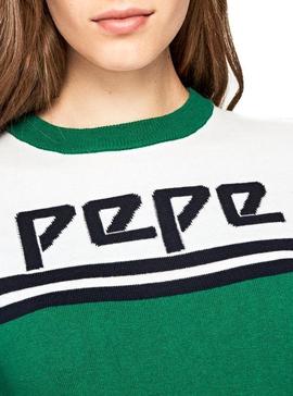 Jersey Pepe Jeans Olimpic Verde Para Mujer