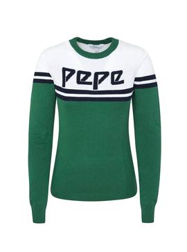 Jersey Pepe Jeans Olimpic Verde Para Mujer