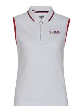 Polo Tommy Jeans Sleeveless Blanco Mujer