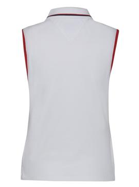 Polo Tommy Jeans Sleeveless Blanco Mujer
