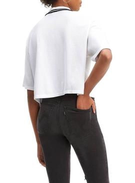 Polo Levis Lila Blanco Para Mujer