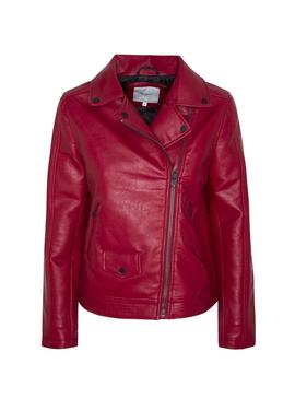 Chaqueta Pepe Jeans Possey Granate Ecopiel Mujer