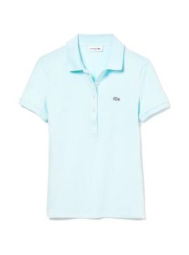 Polo Lacoste Basico Azul Cielo Mujer