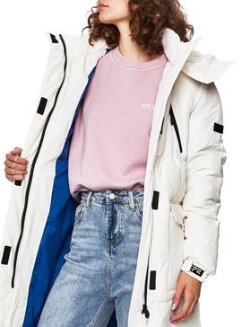 Abrigo Pepe Jeans Natt Acolchado Blanco Para Mujer