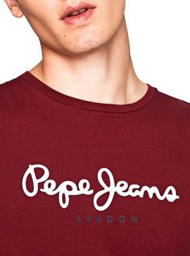Camiseta Pepe Jeans Eggo Long Granate Hombre