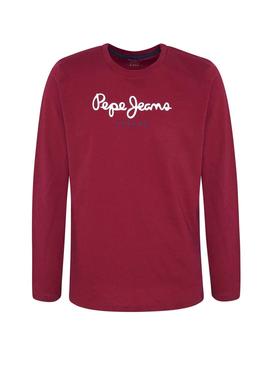 Camiseta Pepe Jeans Eggo Long Granate Hombre