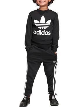 Chandal Adidas Crew Set Negro Niño