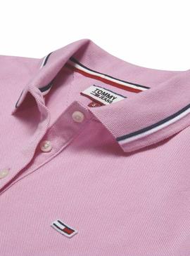 Polo Tommy Jeans Clasico Rosa Mujer