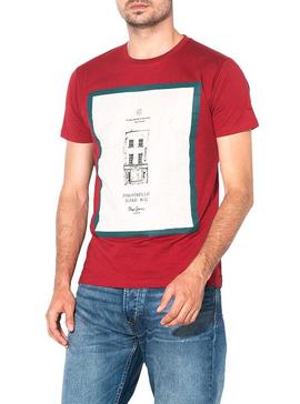 Camiseta Pepe Jeans Baxter Granate Para Hombre