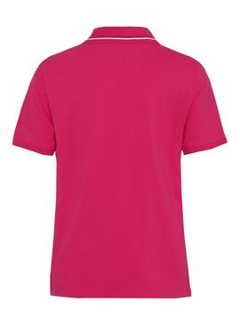 Polo Tommy Jeans Clasico Fucsia Mujer 