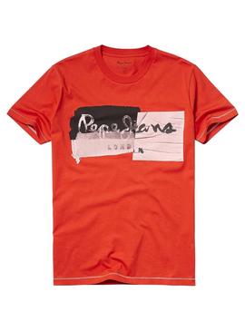 Camiseta Pepe Jeans Stepney Naranja Para Hombre