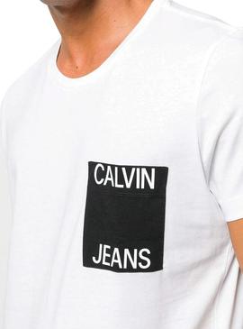 Camiseta Calvin Klein Jeans Pocket Blanco Hombre