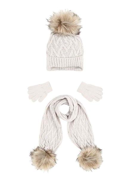 Conjunto Mayoral Gorro Bufanda Beige Niña