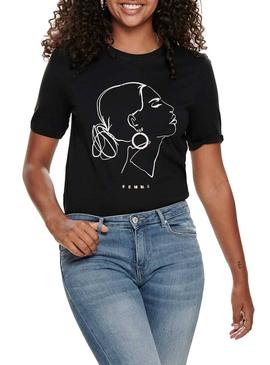 Camiseta Only Sandy Negro Mujer