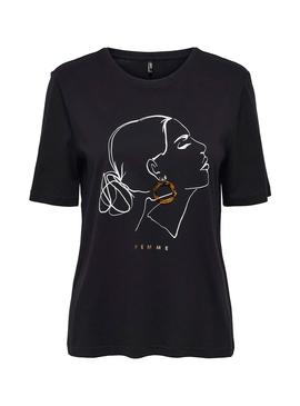 Camiseta Only Sandy Negro Mujer