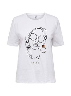 Camiseta Only Sandy Blanco Mujer