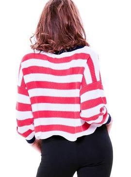 Jersey Only Hilde Stripe Coral Mujer