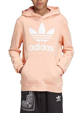 Sudadera Adidas Trefoil Hoodie Salmon Niño 