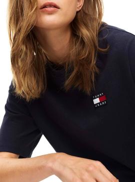 Camiseta Tommy Jeans Badge Marino Para Mujer