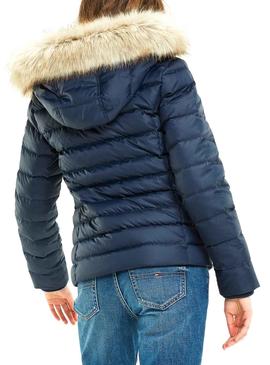 Cazadora Tommy Jeans Essential Hooded Marino Mujer