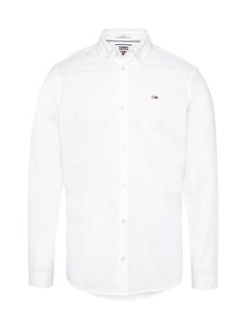 Camisa Tommy Jeans Oxford Blanco Hombre