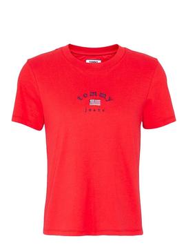 Camiseta Tommy Jeans Essential American Rojo Mujer