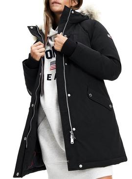 Parka Tommy Jeans Technical Negro Para Mujer