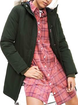 Parka Tommy Jeans Technical Verde Para Mujer