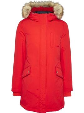 Parka Tommy Jeans Technical Rojo Para Mujer