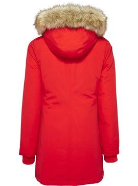 Parka Tommy Jeans Technical Rojo Para Mujer