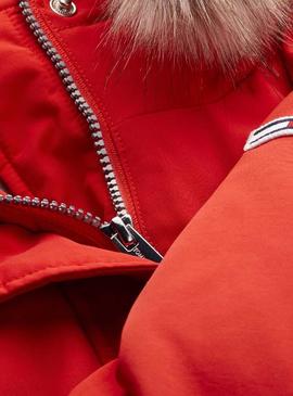Parka Tommy Jeans Technical Rojo Para Mujer