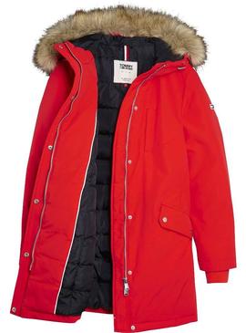 Parka Tommy Jeans Technical Rojo Para Mujer