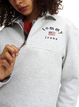 Sudadera Tommy Jeans Modern Logo Gris Mujer