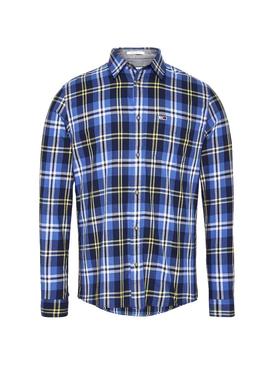 Camisa Tommy Jeans Essential Check Amarillo Hombre