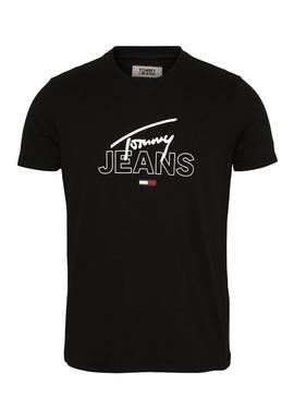 Camiseta Tommy Jeans Script Logo Negro Hombre