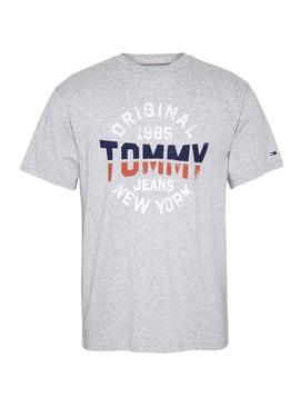Camiseta Tommy Jeans Essential Round Gris Hombre